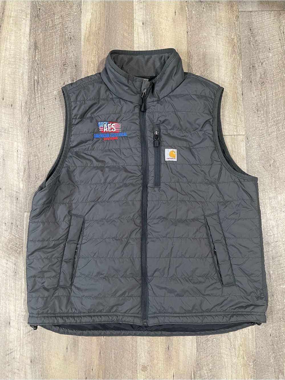 Carhartt Men’s Charcoal Quilted Vest with Logo Patch